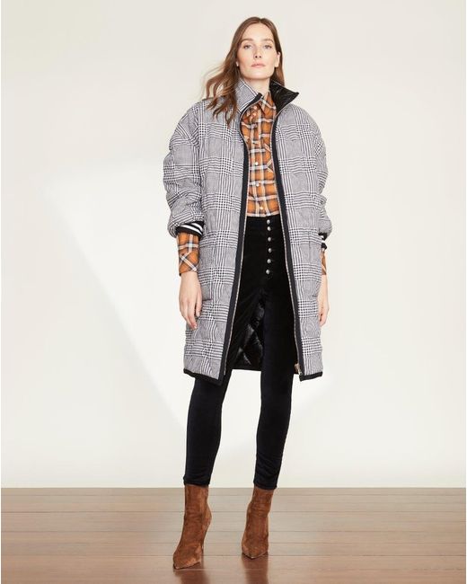 checkerboard fur coat
