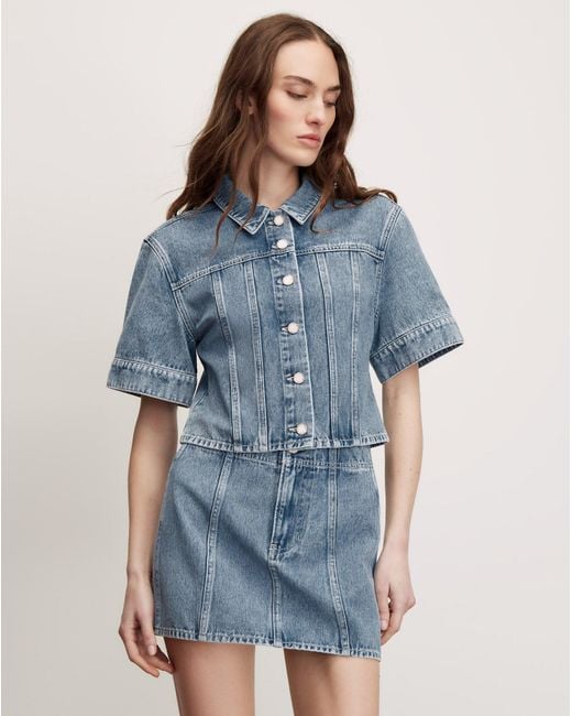 Veronica Beard Blue Malcom Cropped Denim Jacket