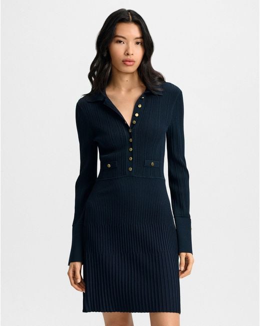 Veronica Beard Blue Lauper Knit Mini Dress