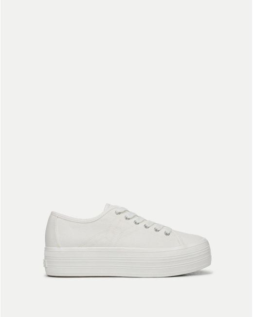 Veronica Beard White Truett Platform Sneaker