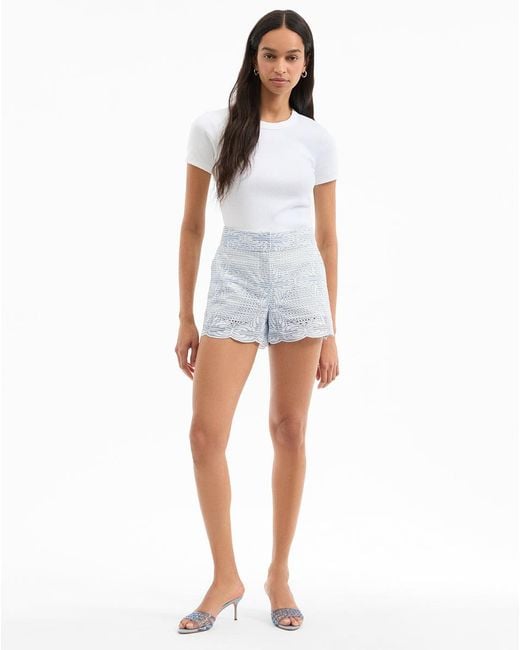 Veronica Beard Women's White Allen Eyelet Short