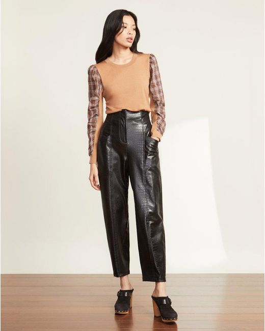 Veronica Beard Kita Vegan Leather Pant in Black - Lyst