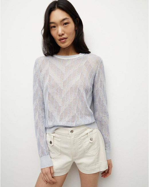 Veronica Beard Gray Magellen Linen-blend Sweater