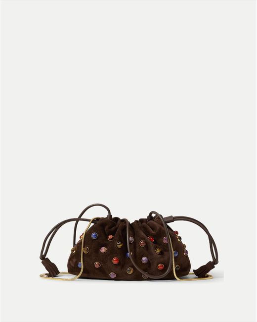 Veronica Beard Brown Small Embellished Stash Bag