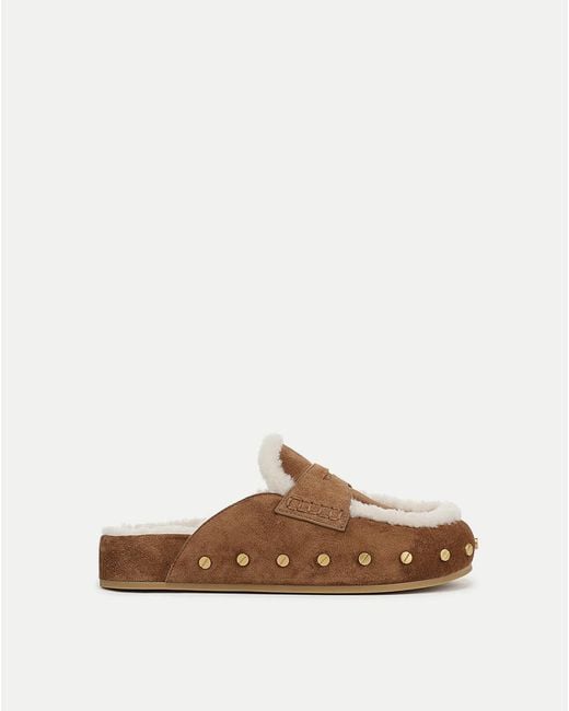 Veronica Beard Brown Fenix Shearling Mule