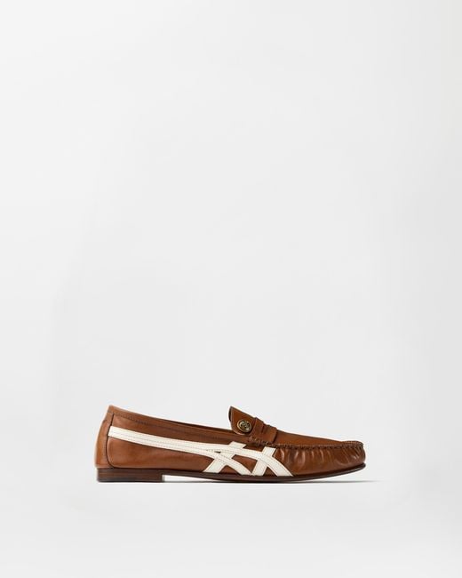 Versace White Sakura Leather Loafers for men
