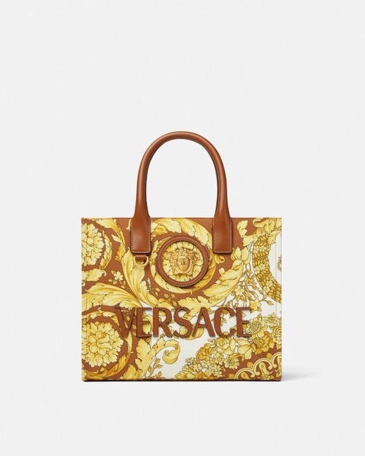 Versace Metallic Barocco La Medusa Small Tote Bag