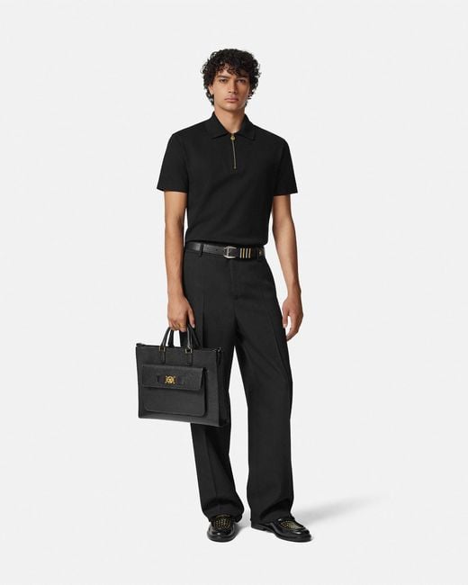 Versace Black Medusa Polo Zippé for men