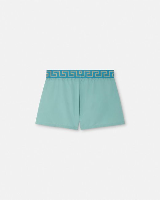 Versace Green Greca Border Swim Shorts for men