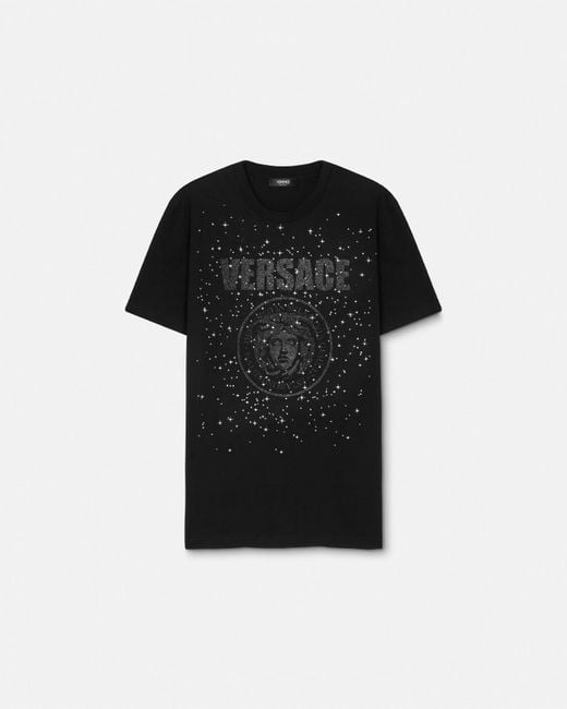 Versace Black Crystal Medusa Rock T-Shirt for men