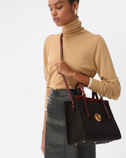 Versace Black Rivière Canvas Tote