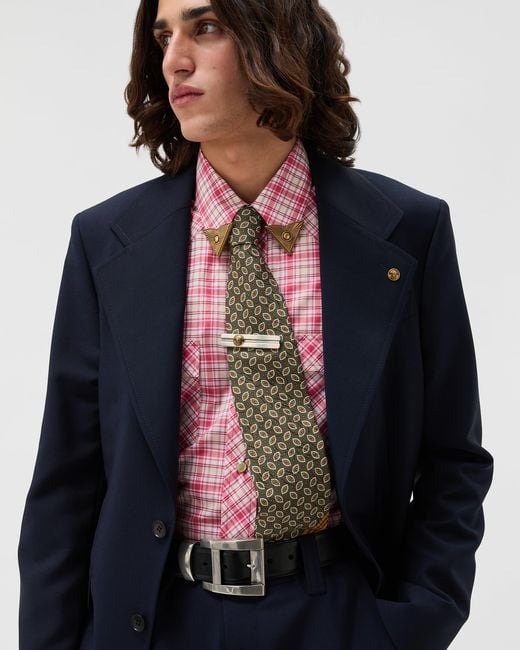 Versace White Printed Jacquard Silk Tie for men