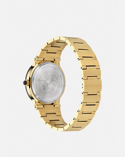 Versace Metallic Greca Logo Moonphase Watch
