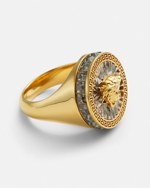 Versace Icon Ring Mit Kristall in Metallic für Herren