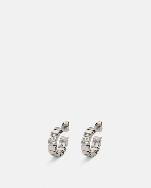 Versace White Greca Earring