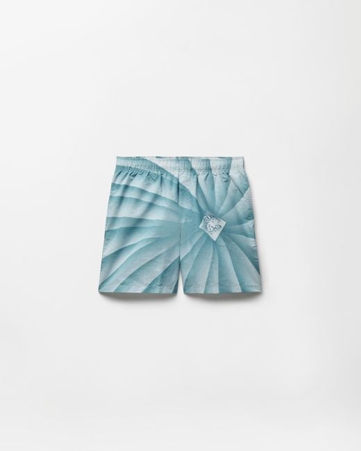 Versace Blue Printed Boardshorts for men