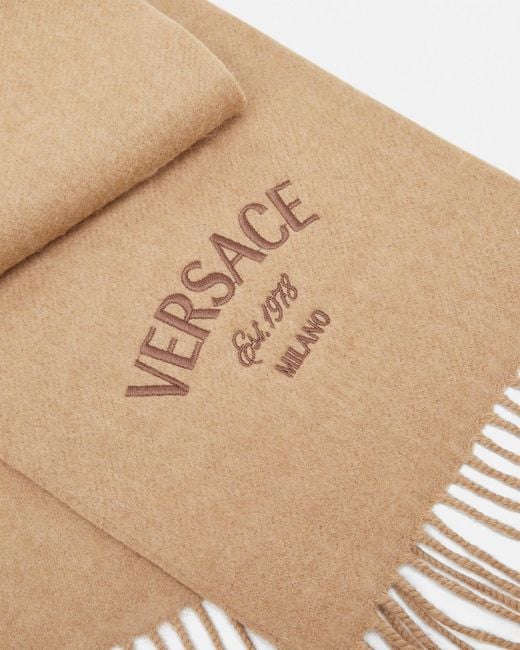 Versace White Milano Stamp Scarf for men