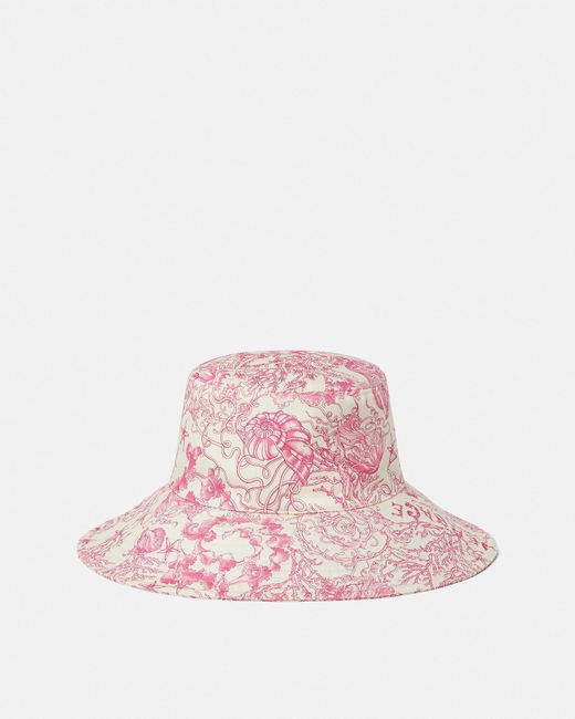 Versace Pink Embroidered Underwater Barocco Bucket Hat