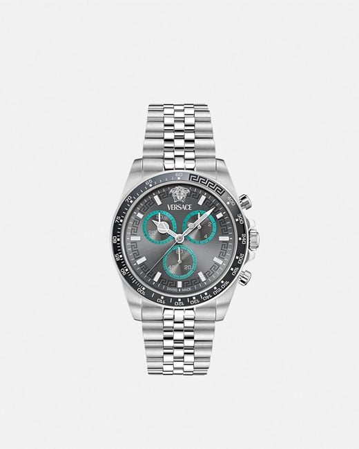 Versace White Greca Chrono Wave Watch for men