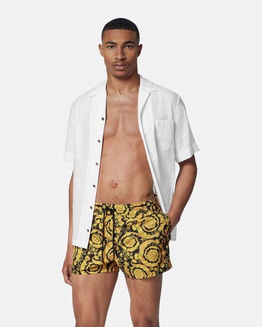 Versace Multicolor Printed Swim Shorts for men