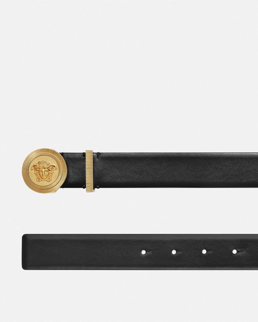 Versace White Medusa Biggie Leather Belt for men