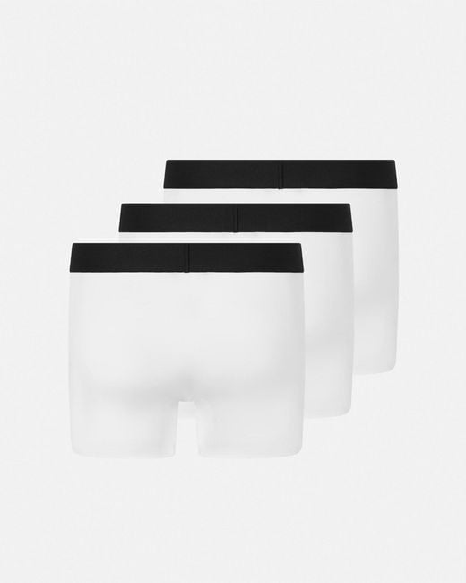 Versace White Cotton-Jersey Long Trunks-Pack for men