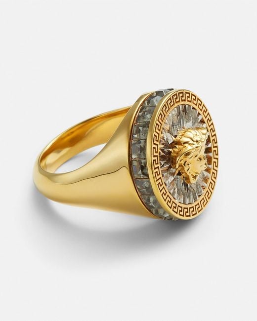 Versace Metallic Icon Crystal Ring for men