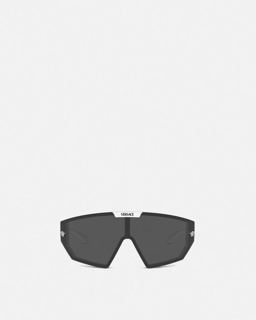 Versace White Maxi Medusa Horizon Sunglasses