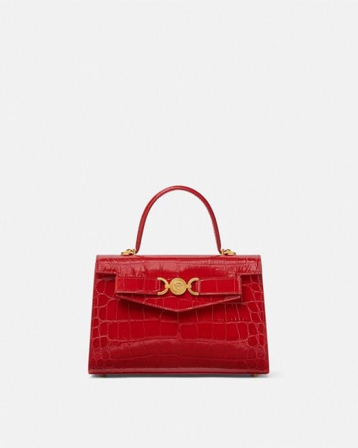 Versace Red Medusa '95 Croc-Effect Top-Handle