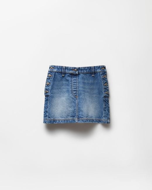 Versace Blue Denim Mini Skirt