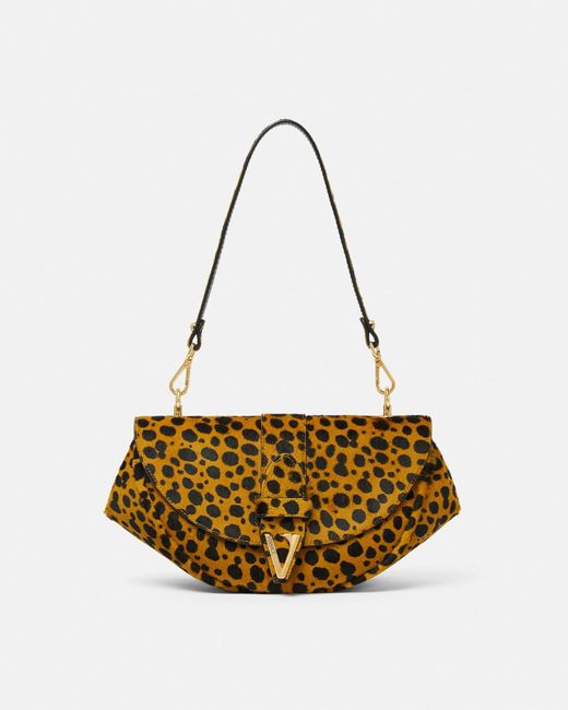 Versace Metallic Cheetah Virtus Shoulder Bag