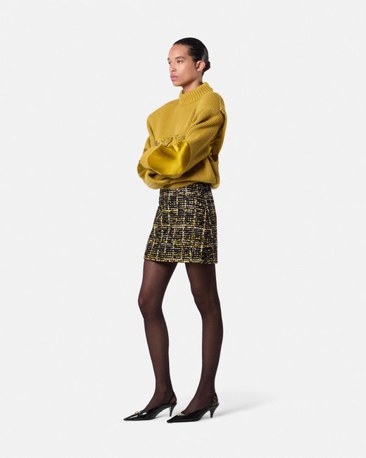Versace Natural A-Linien-Minirock Aus Tweed