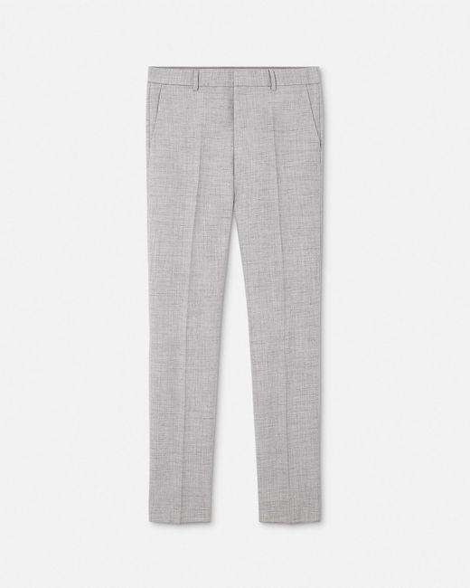 Versace Gray Wool-blend Formal Pants for men