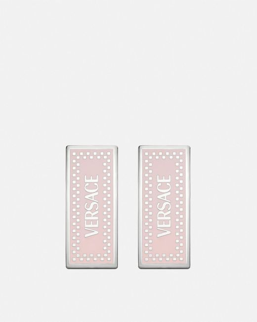 Versace Pink 90s Vintage Logo Earrings