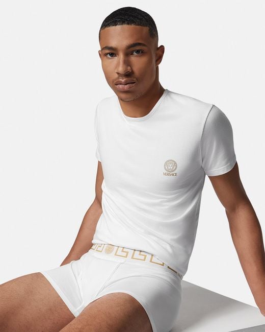 Versace White Cotton-Jersey Trunks for men