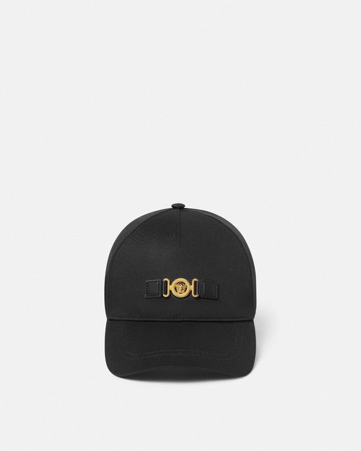 Versace Black Canvas Baseball Cap for men