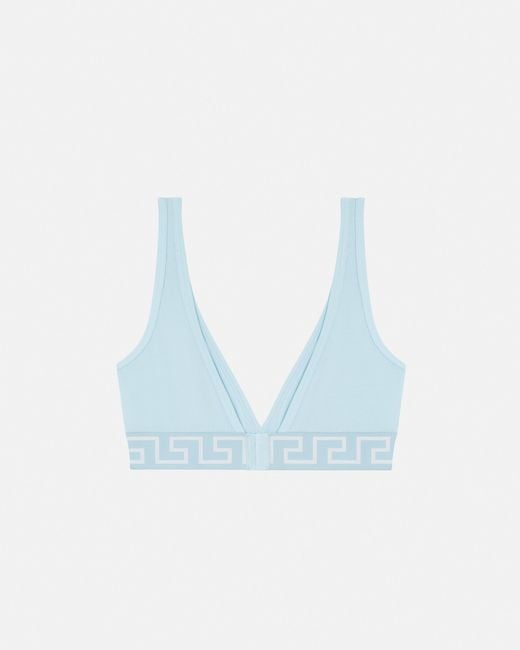 Versace Blue Cotton-Jersey Triangle Bralette