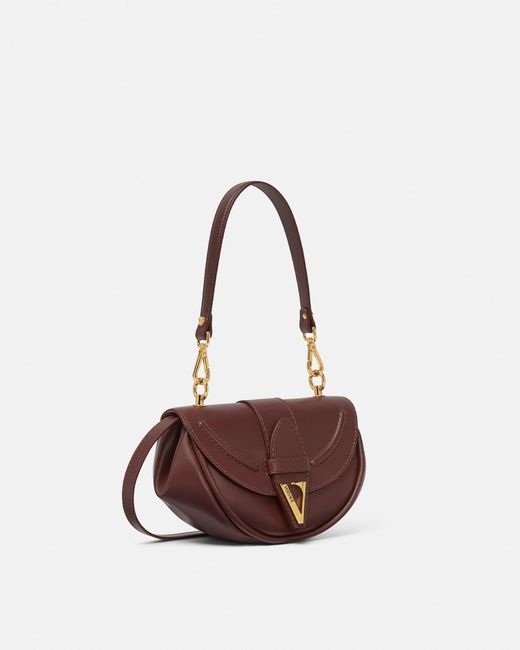 Versace White Virtus Small Leather Shoulder Bag