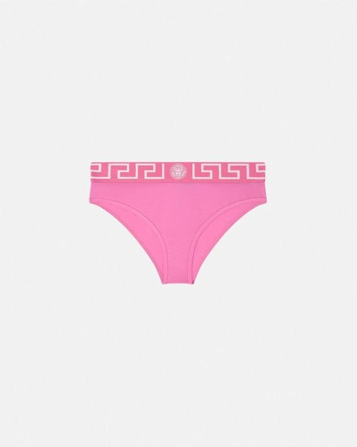 Calzoncillos Slip Con Borde De Greca Versace de color Pink