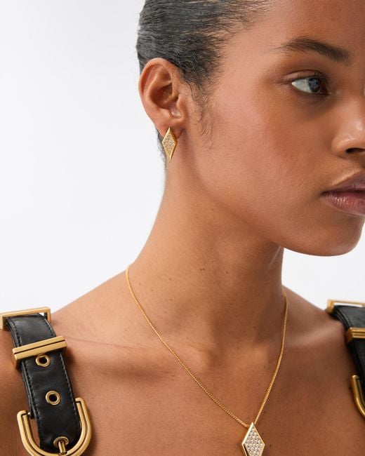 Versace White Blade Crystal Earrings