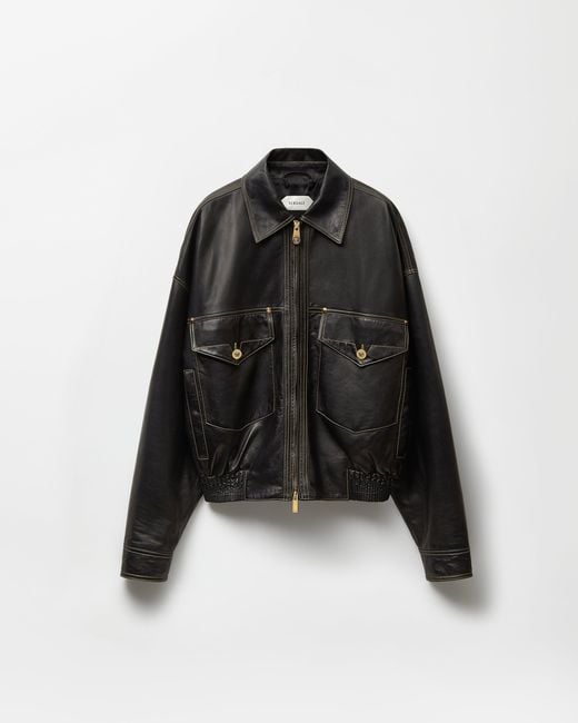 Versace Black Nappa Blouson for men
