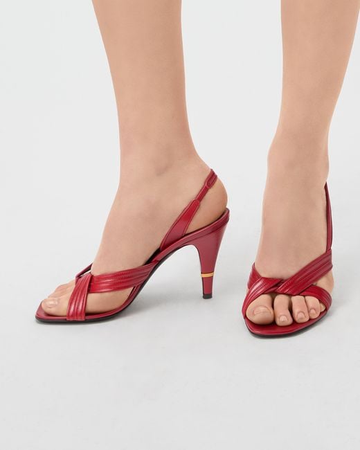 Versace Red Gianni Nappa Sandals 90 Mm