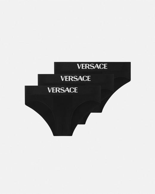 Versace Black Cotton-Jersey Briefs 3-Pack for men