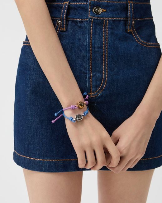 Versace Blue Medusa Leather Bracelet