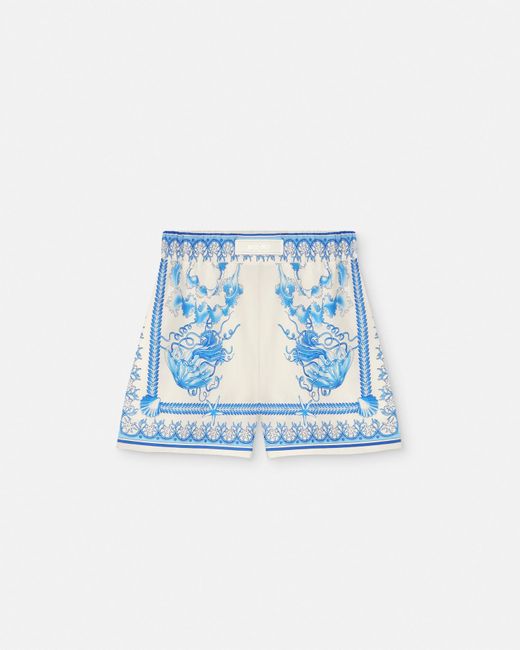 Versace Blue 'Underwater Barocco Bicolour Foulard' Shorts