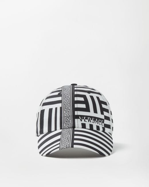 Versace White Printed Cotton Baseball Cap
