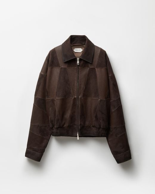 Versace Brown Leather Blouson for men