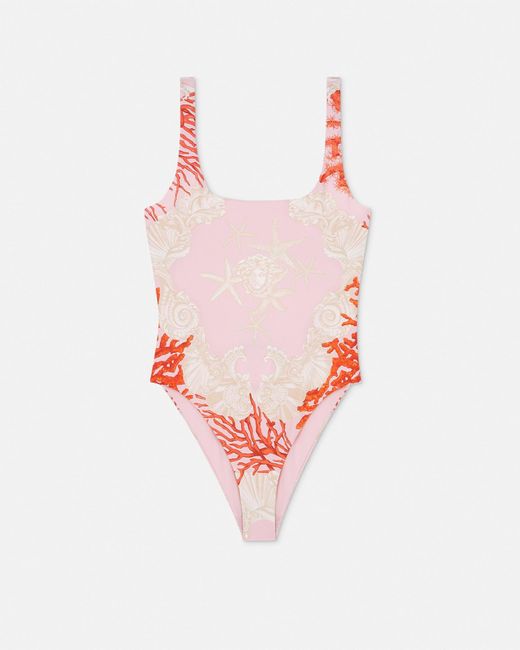 Versace Pink Barocco Sea One-piece Swimsuit
