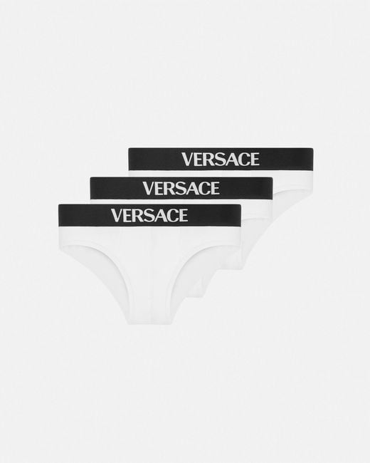 Versace White Cotton-Jersey Briefs 3-Pack for men