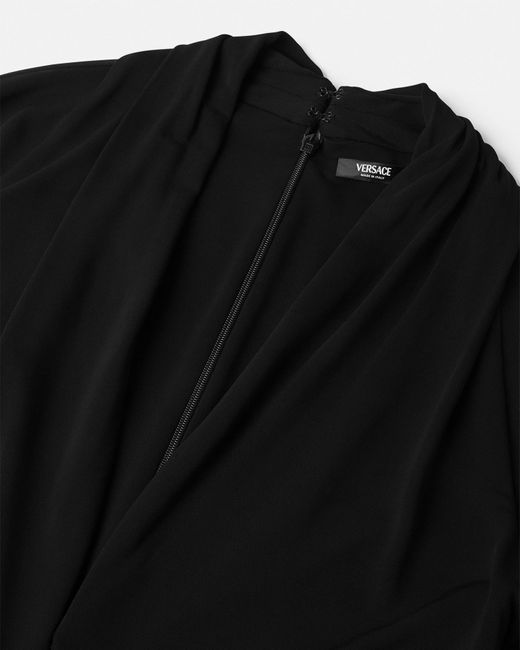 Body Ajusté Drapé Safety Pin Versace en coloris Black